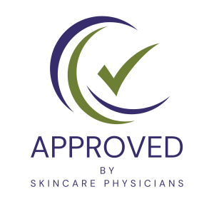 'Approved by SkinCare Physicians' stamp